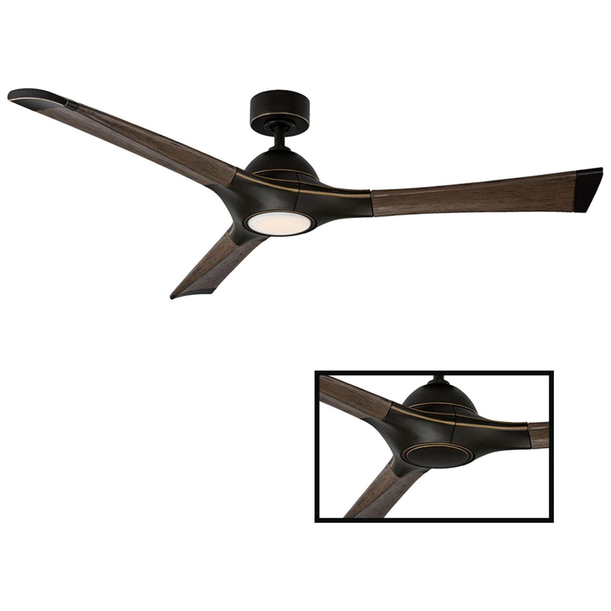 Modern Forms - Woody Indoor/Outdoor 3-Blade 60" Smart Ceiling Fan with LED Light Kit - Lights Canada