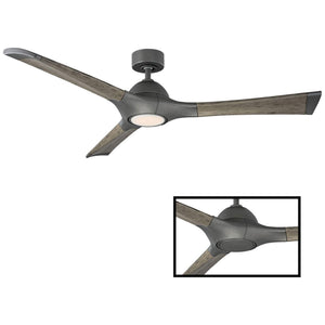 Modern Forms - Woody Indoor/Outdoor 3-Blade 60" Smart Ceiling Fan with LED Light Kit - Lights Canada