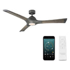 Modern Forms - Woody Indoor/Outdoor 3-Blade 60" Smart Ceiling Fan with LED Light Kit - Lights Canada