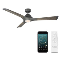 Woody Indoor/Outdoor 3-Blade 60" Smart Ceiling Fan with LED Light Kit