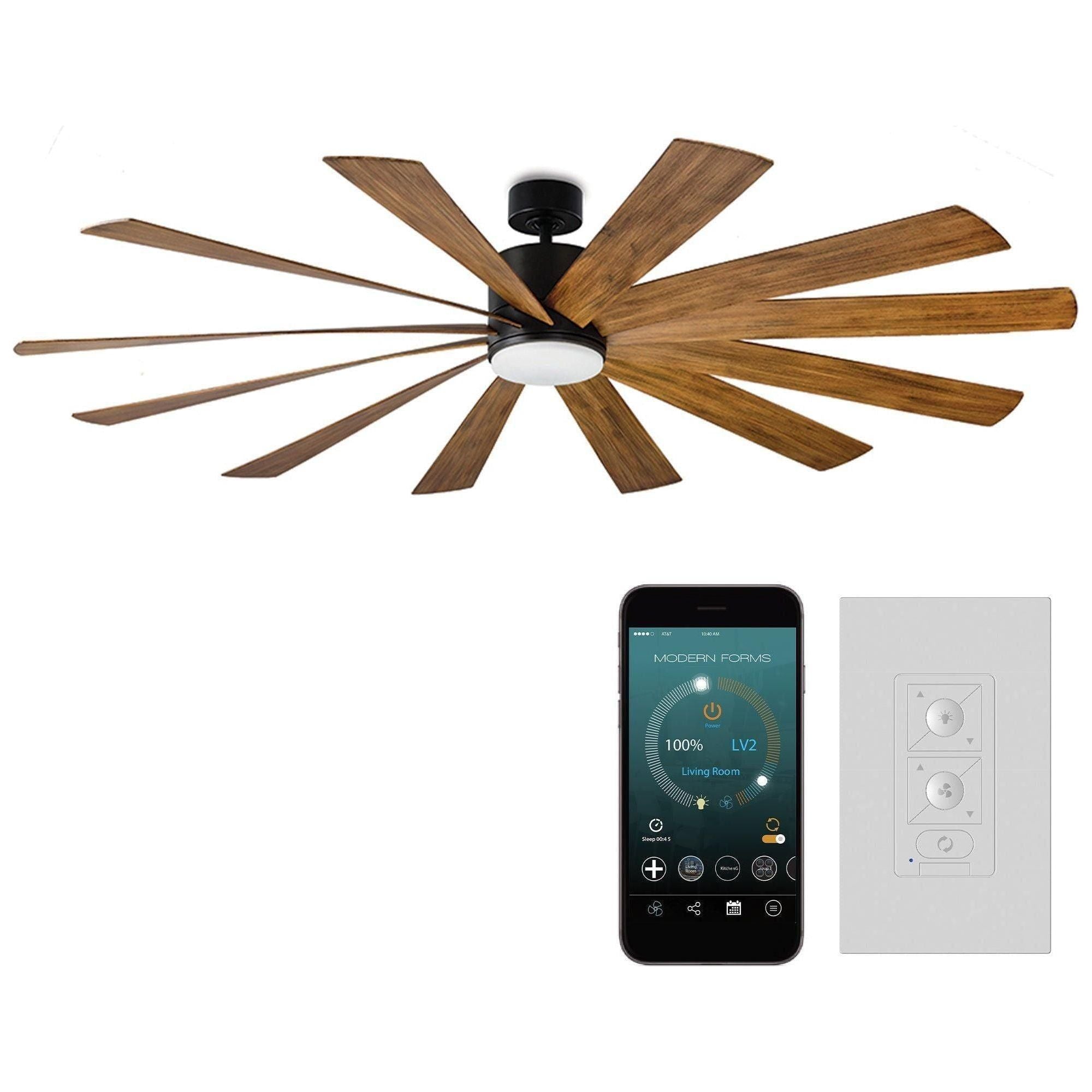 Modern Forms - Windflower Indoor/Outdoor 12-Blade 80" Smart Ceiling Fan with LED Light Kit - Lights Canada