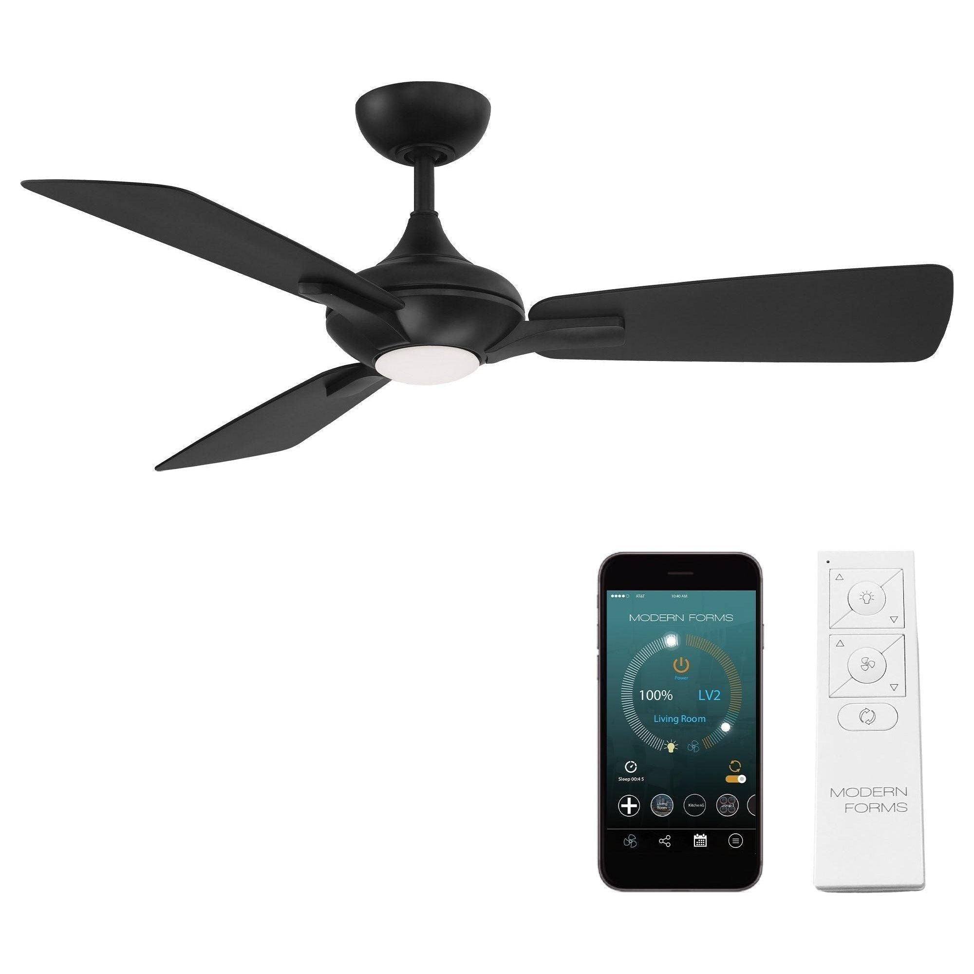 Modern Forms - Mykonos 3 Indoor/Outdoor 3-Blade 52" Smart Ceiling Fan with LED Light Kit and Remote Control - Lights Canada