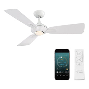 Modern Forms - Mykonos 3 Indoor/Outdoor 3-Blade 52" Smart Ceiling Fan with LED Light Kit and Remote Control - Lights Canada