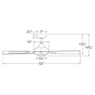 Modern Forms - Mykonos 3 Indoor/Outdoor 3-Blade 52" Smart Ceiling Fan with LED Light Kit and Remote Control - Lights Canada