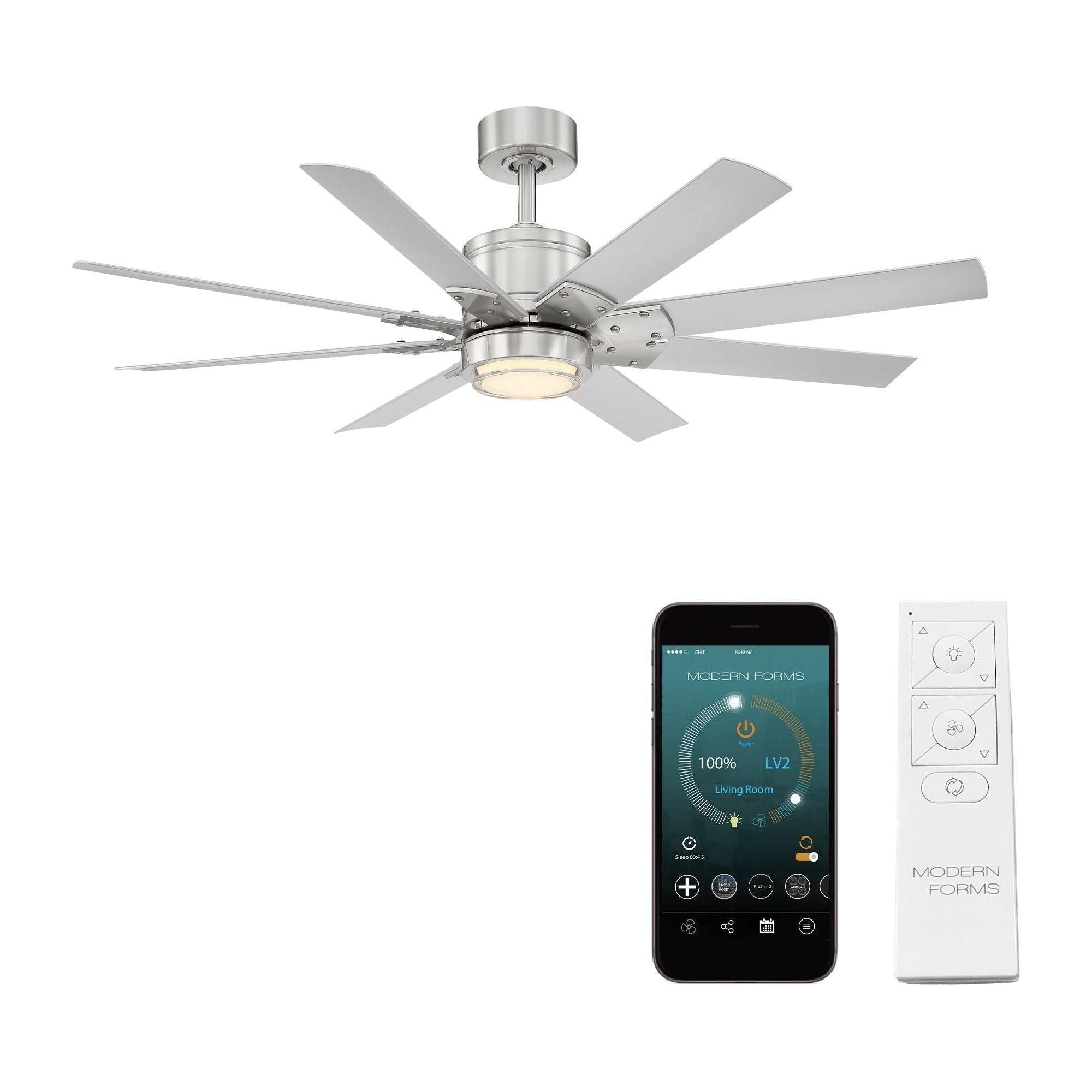 Modern Forms - Renegade Indoor/Outdoor 8-Blade 52" Smart Ceiling Fan with LED Light Kit and Remote Control - Lights Canada