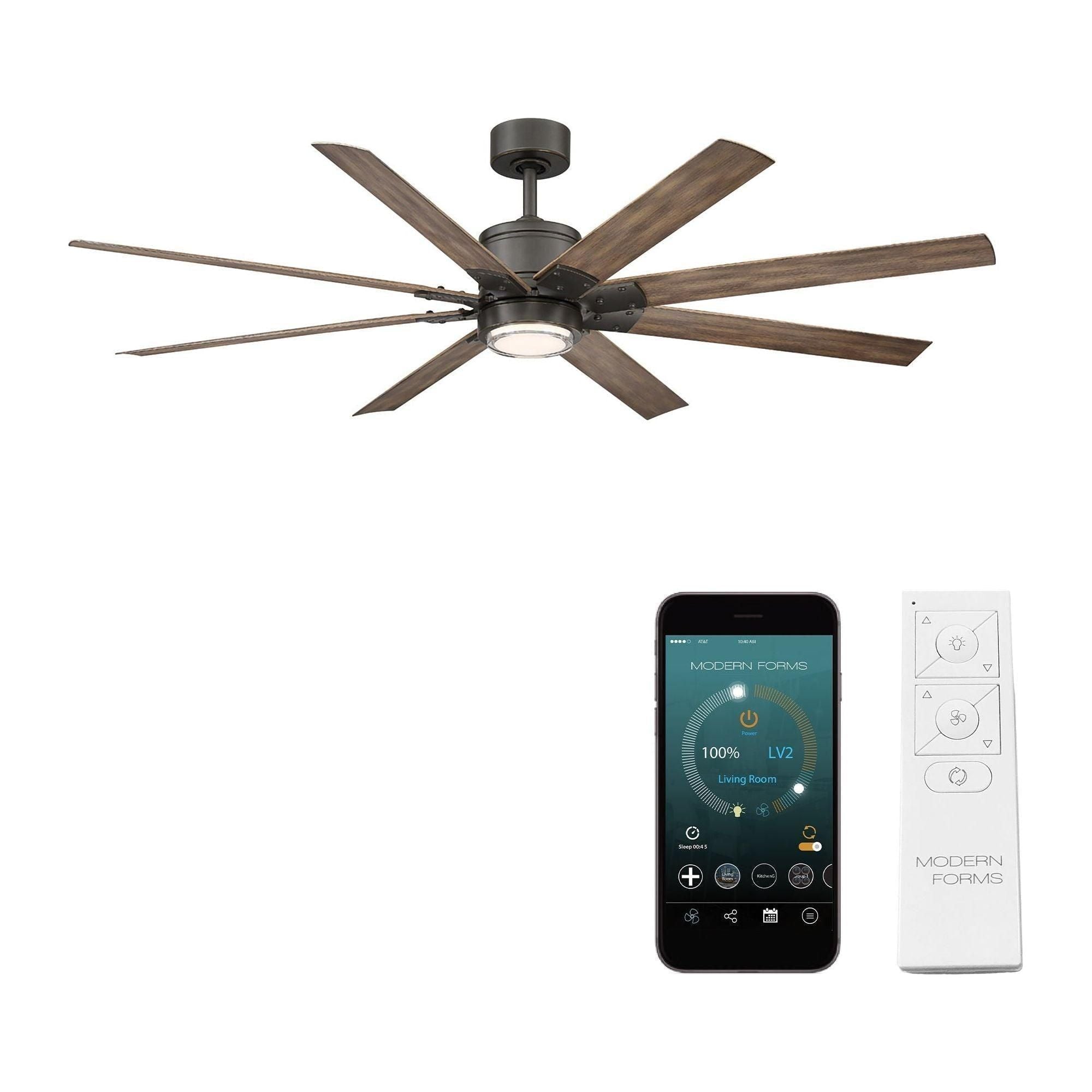 Modern Forms - Renegade Indoor/Outdoor 8-Blade 52" Smart Ceiling Fan with LED Light Kit and Remote Control - Lights Canada