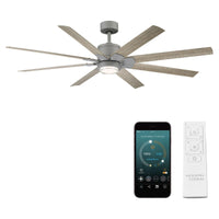 Renegade Indoor/Outdoor 8-Blade 66" Smart Ceiling Fan with LED Light Kit and Remote Control