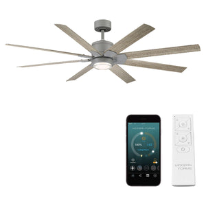 Modern Forms - Renegade Indoor/Outdoor 8-Blade 66" Smart Ceiling Fan with LED Light Kit and Remote Control - Lights Canada