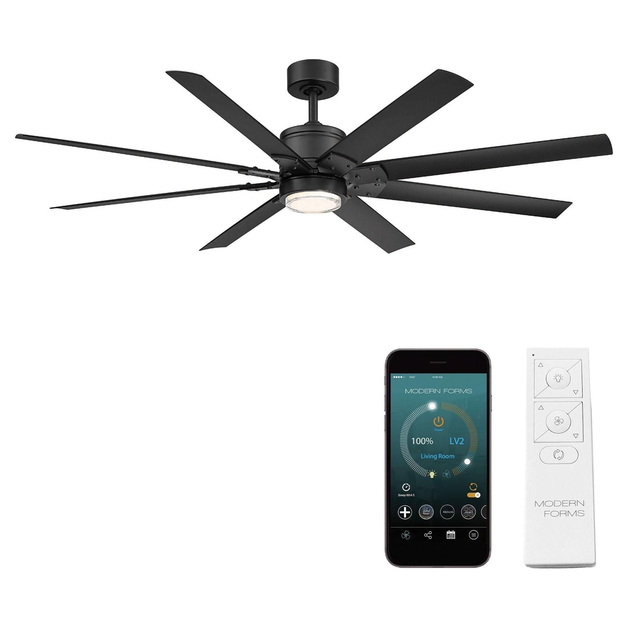 Modern Forms - Renegade Indoor/Outdoor 8-Blade 66" Smart Ceiling Fan with LED Light Kit and Remote Control - Lights Canada