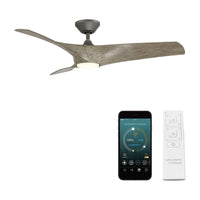 Zephyr Indoor/Outdoor 3-Blade 52" Smart Ceiling Fan with LED Light Kit and Remote Control