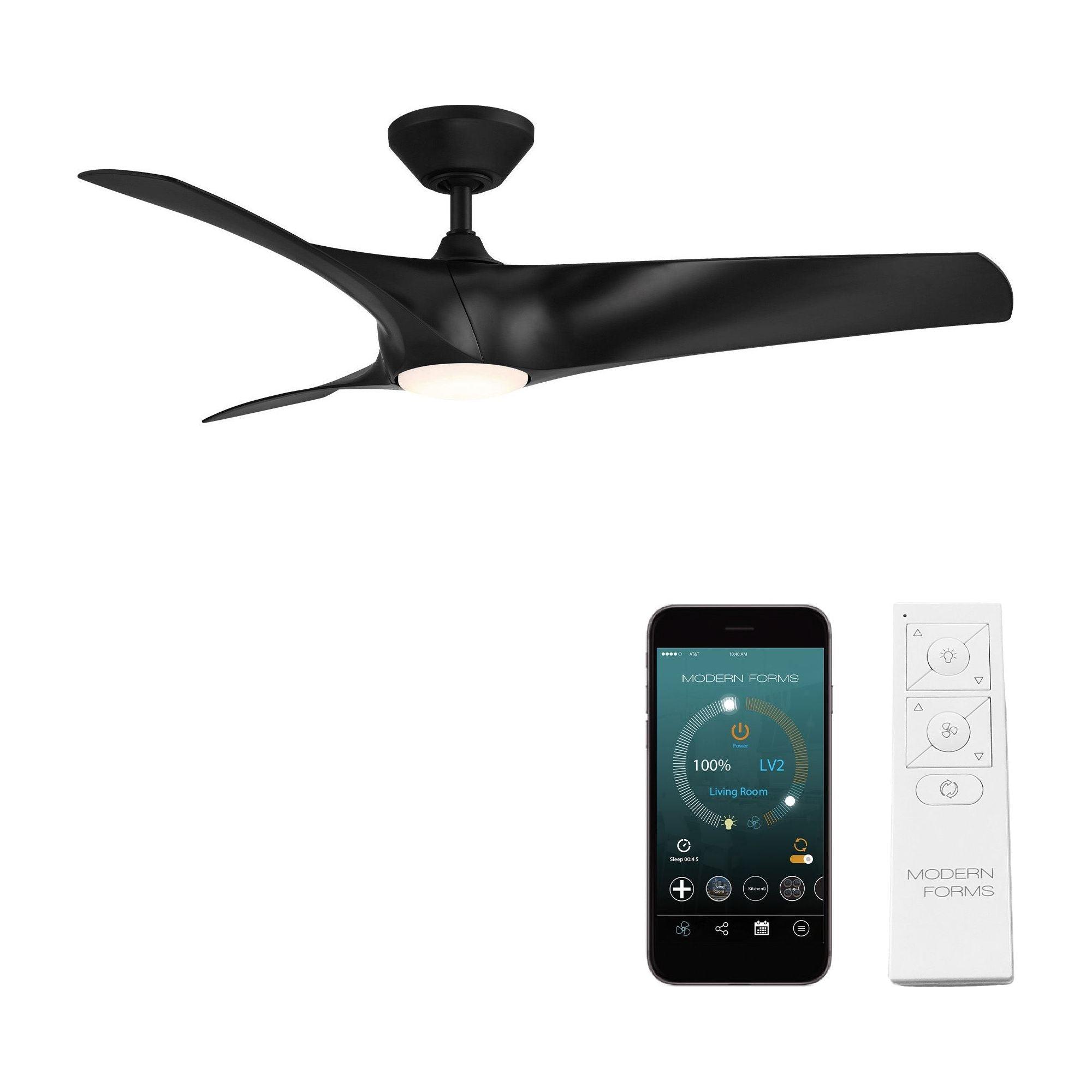 Modern Forms - Zephyr Indoor/Outdoor 3-Blade 52" Smart Ceiling Fan with LED Light Kit and Remote Control - Lights Canada