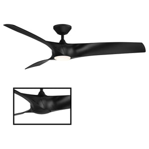 Modern Forms - Zephyr Indoor/Outdoor 3-Blade 62" Smart Ceiling Fan with LED Light Kit and Remote Control - Lights Canada