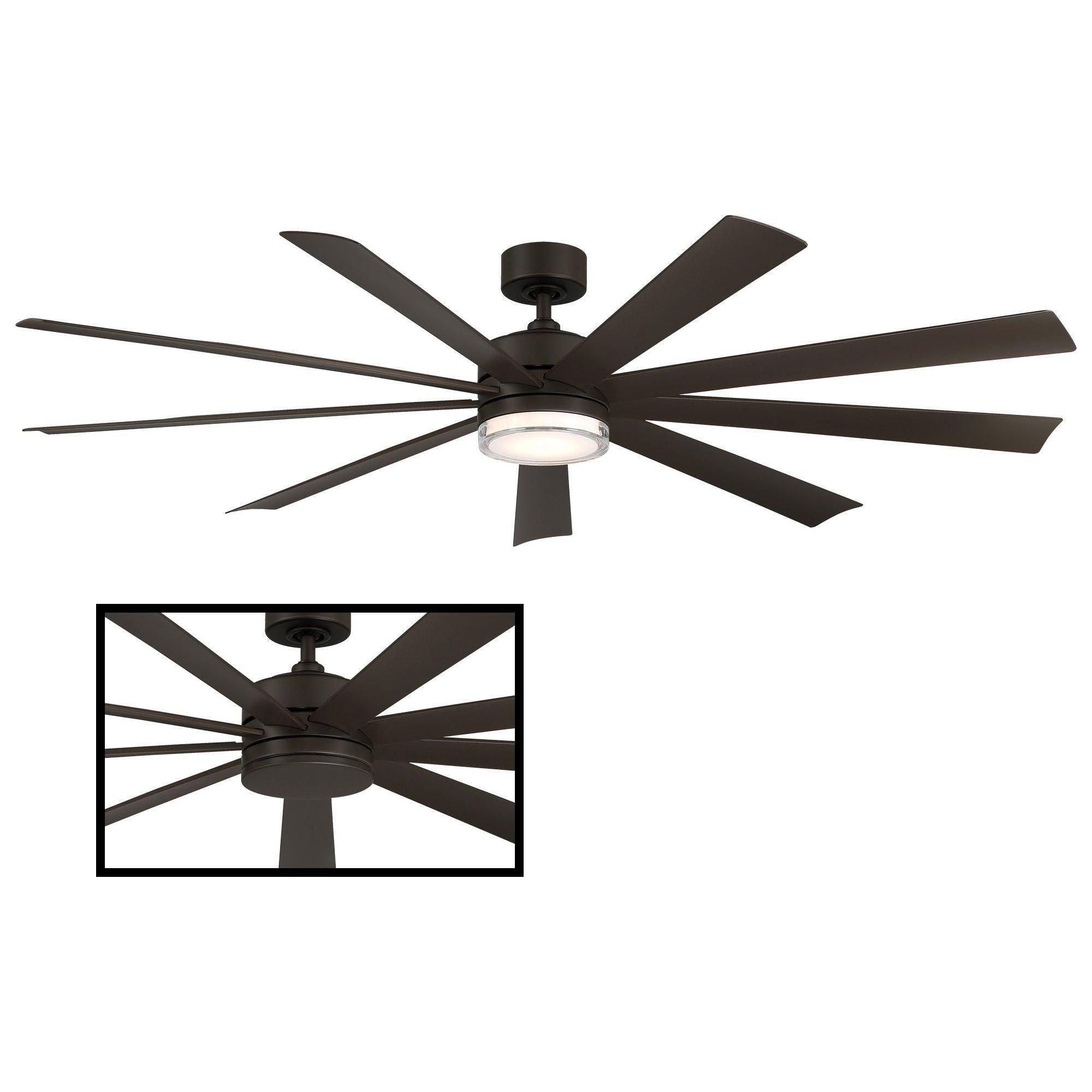 Modern Forms - Wynd XL Indoor/Outdoor 9-Blade 72" Smart Ceiling Fan with LED Light Kit and Remote Control - Lights Canada