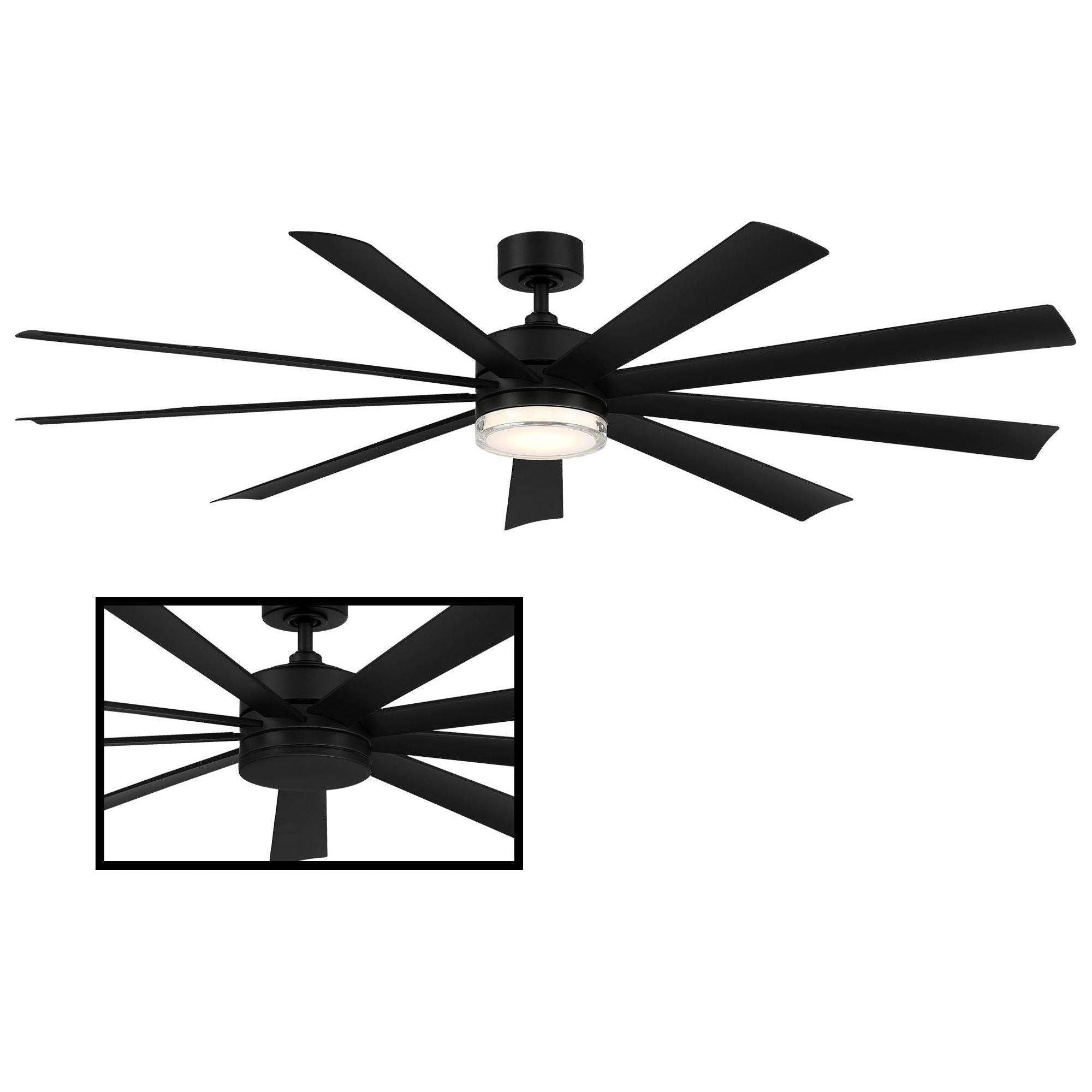 Modern Forms - Wynd XL Indoor/Outdoor 9-Blade 72" Smart Ceiling Fan with LED Light Kit and Remote Control - Lights Canada
