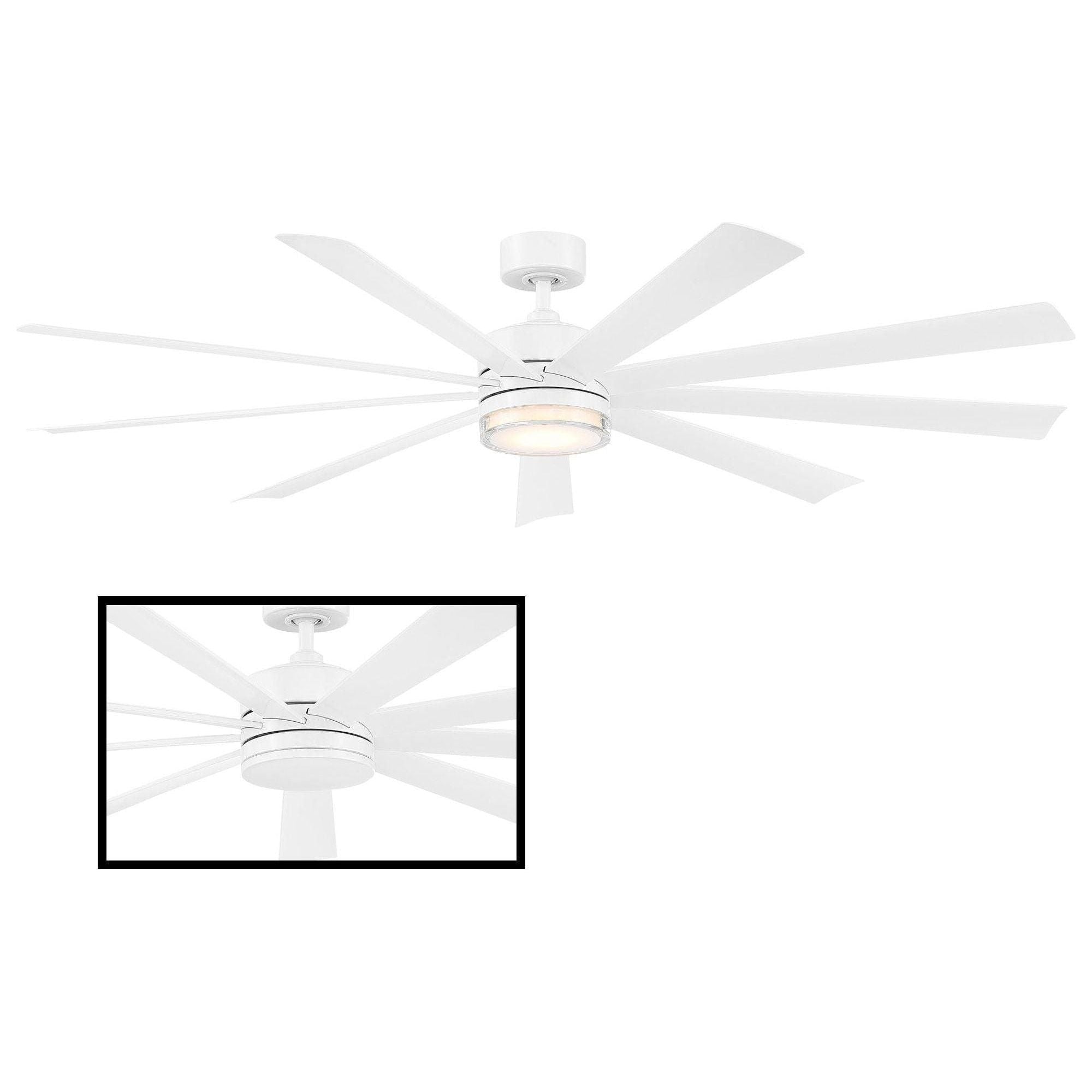 Modern Forms - Wynd XL Indoor/Outdoor 9-Blade 72" Smart Ceiling Fan with LED Light Kit and Remote Control - Lights Canada
