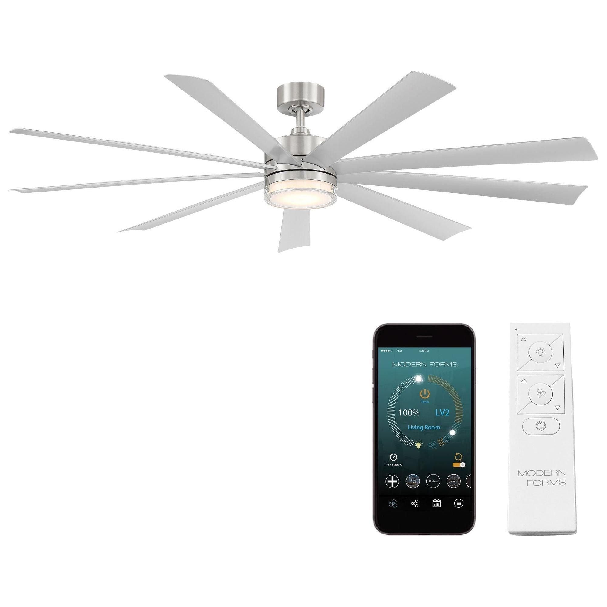 Modern Forms - Wynd XL Indoor/Outdoor 9-Blade 72" Smart Ceiling Fan with LED Light Kit and Remote Control - Lights Canada