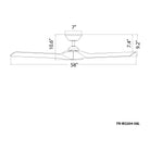 Modern Forms - Torque Indoor/Outdoor 3-Blade 58" Smart Ceiling Fan with Remote Control - Lights Canada