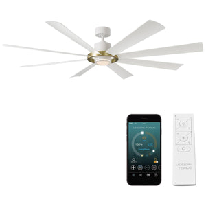 Modern Forms - Aura Indoor/Outdoor 8-Blade 72" Smart Ceiling Fan with LED Light Kit and Remote Control - Lights Canada
