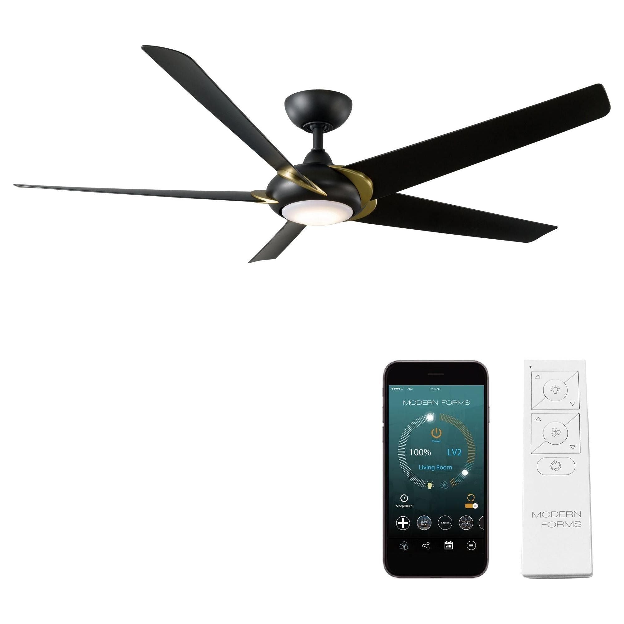 Modern Forms - Lucid Indoor/Outdoor 5-Blade 62" Smart Ceiling Fan with LED Light Kit and Remote Control - Lights Canada