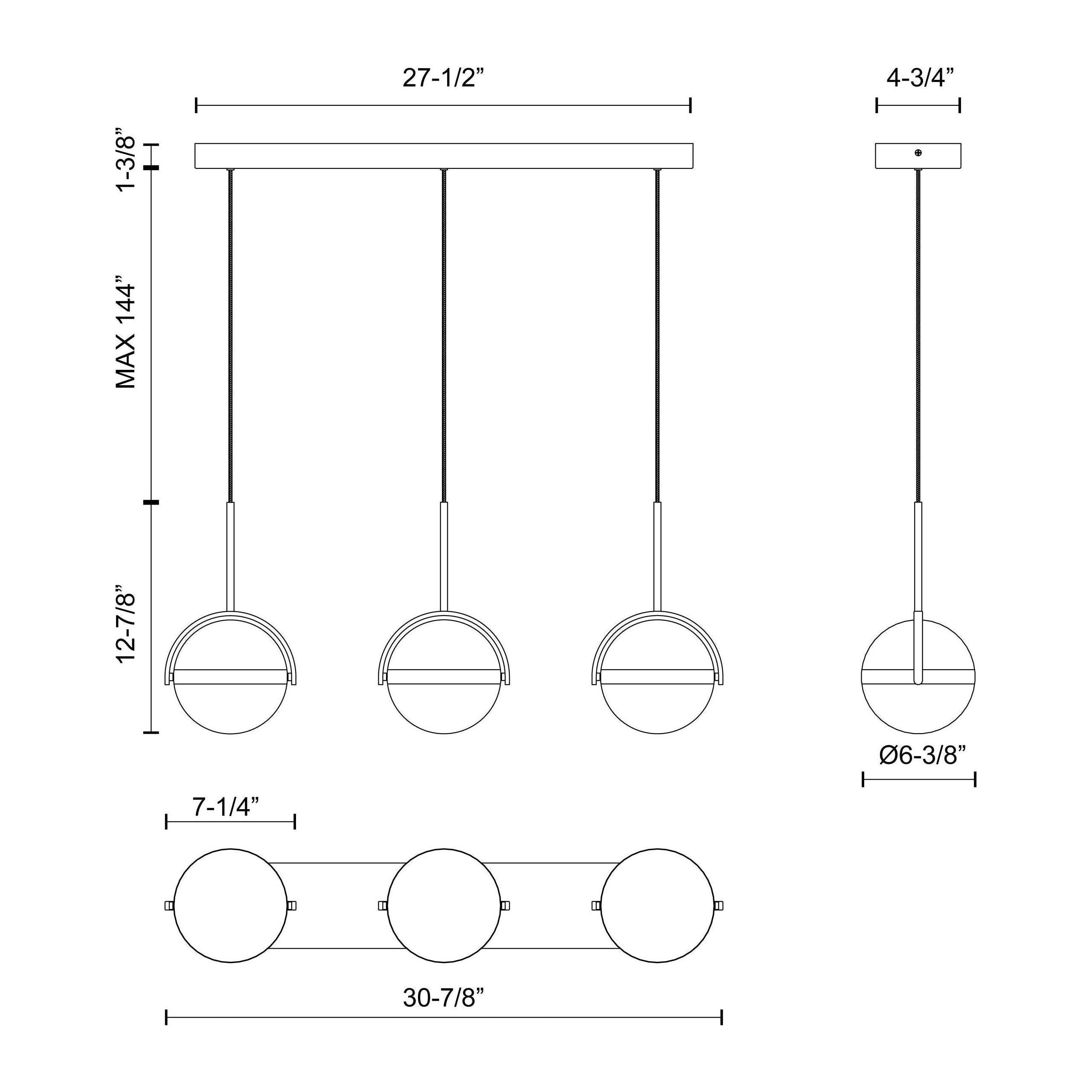 Alora - Globo LED Linear Pendant - Lights Canada