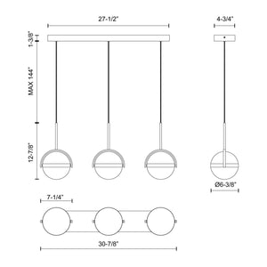 Alora - Globo LED Linear Pendant - Lights Canada