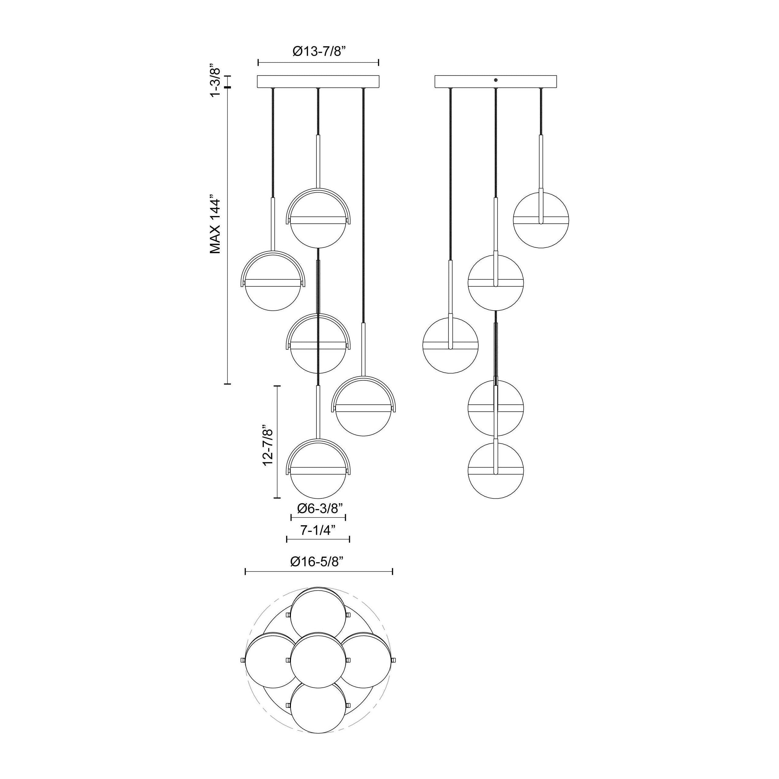 Alora - Globo 5-Light LED Multi Pendant - Lights Canada