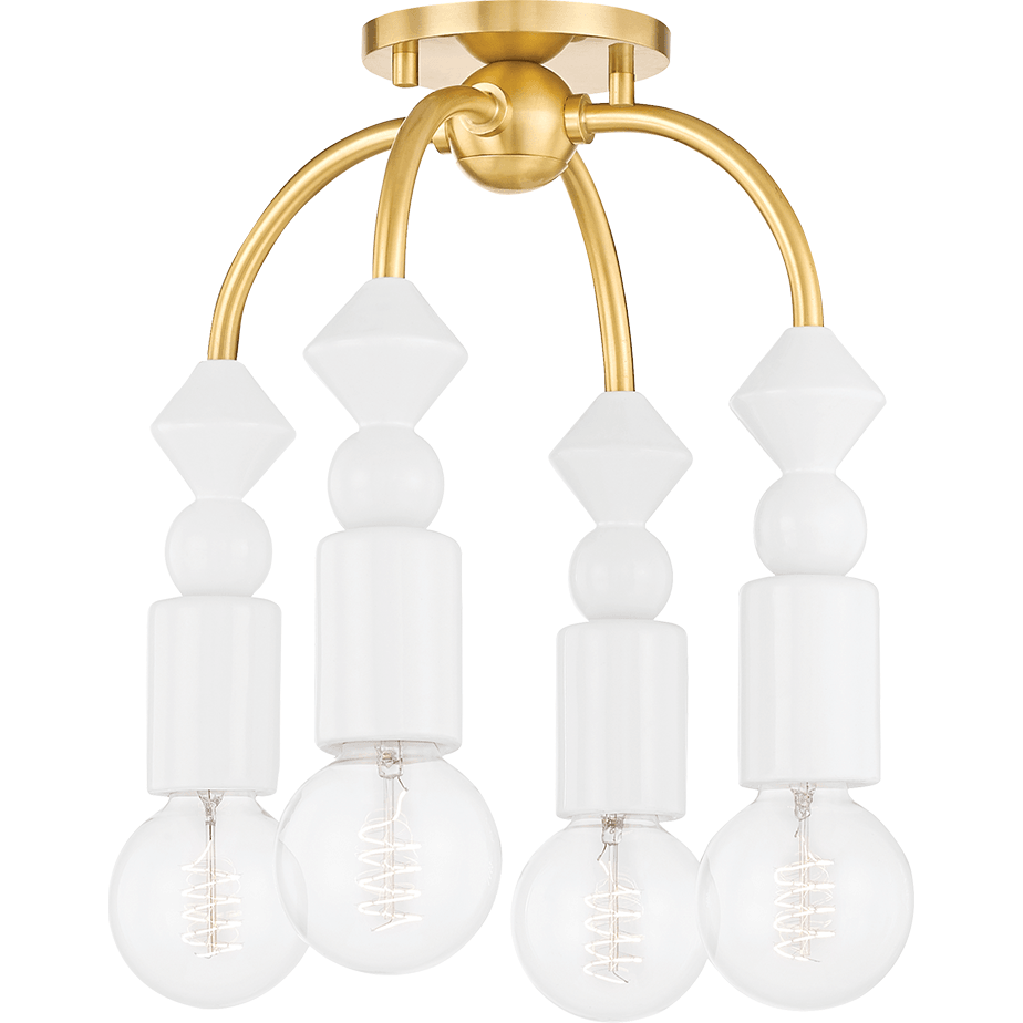 Mitzi - Flora 4 Light Semi Flush Mount - Lights Canada