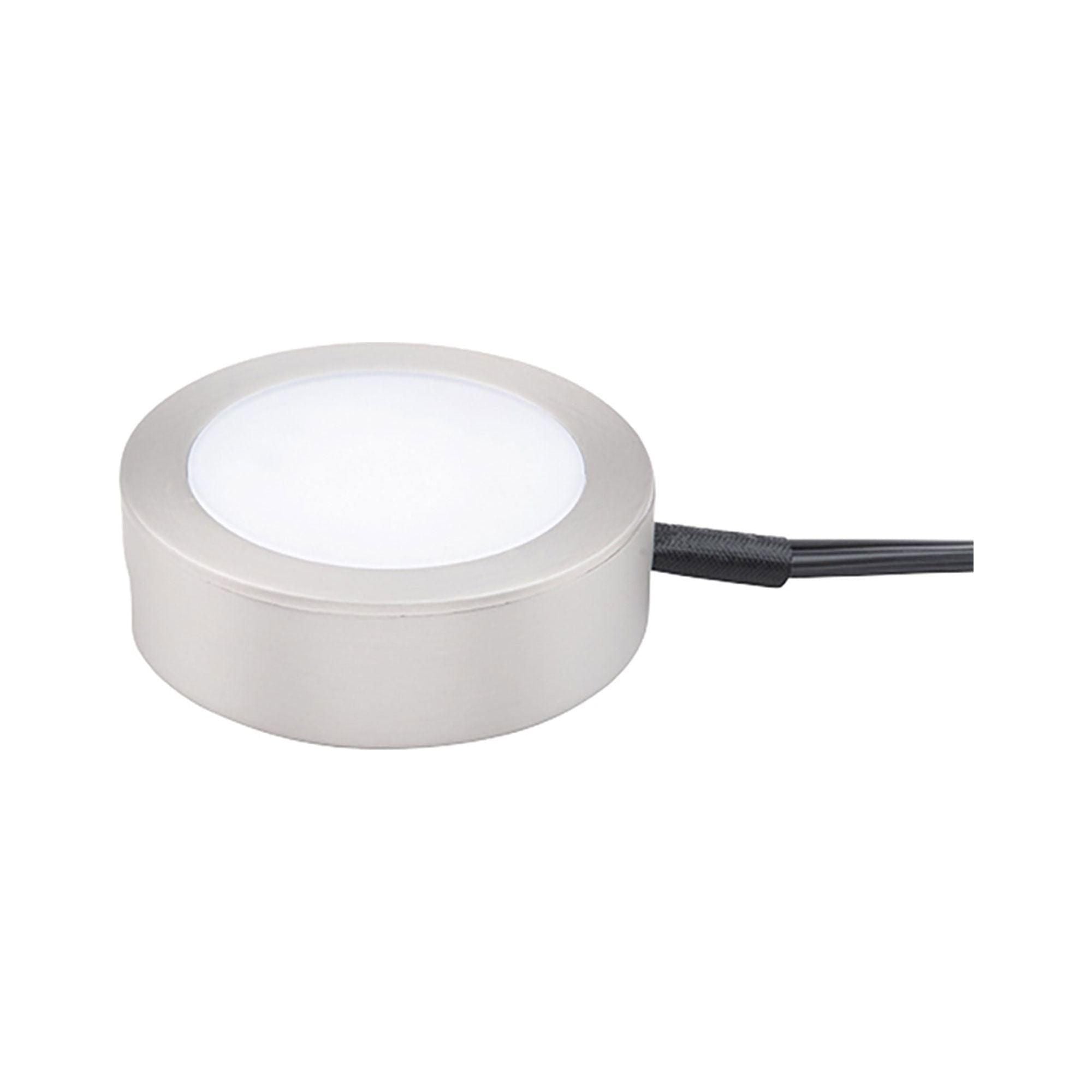 WAC Lighting - Single LED Puck Light with Single 6" Lead Wire and 6ft Power Cord with Roll Switch 3-CCT - Lights Canada