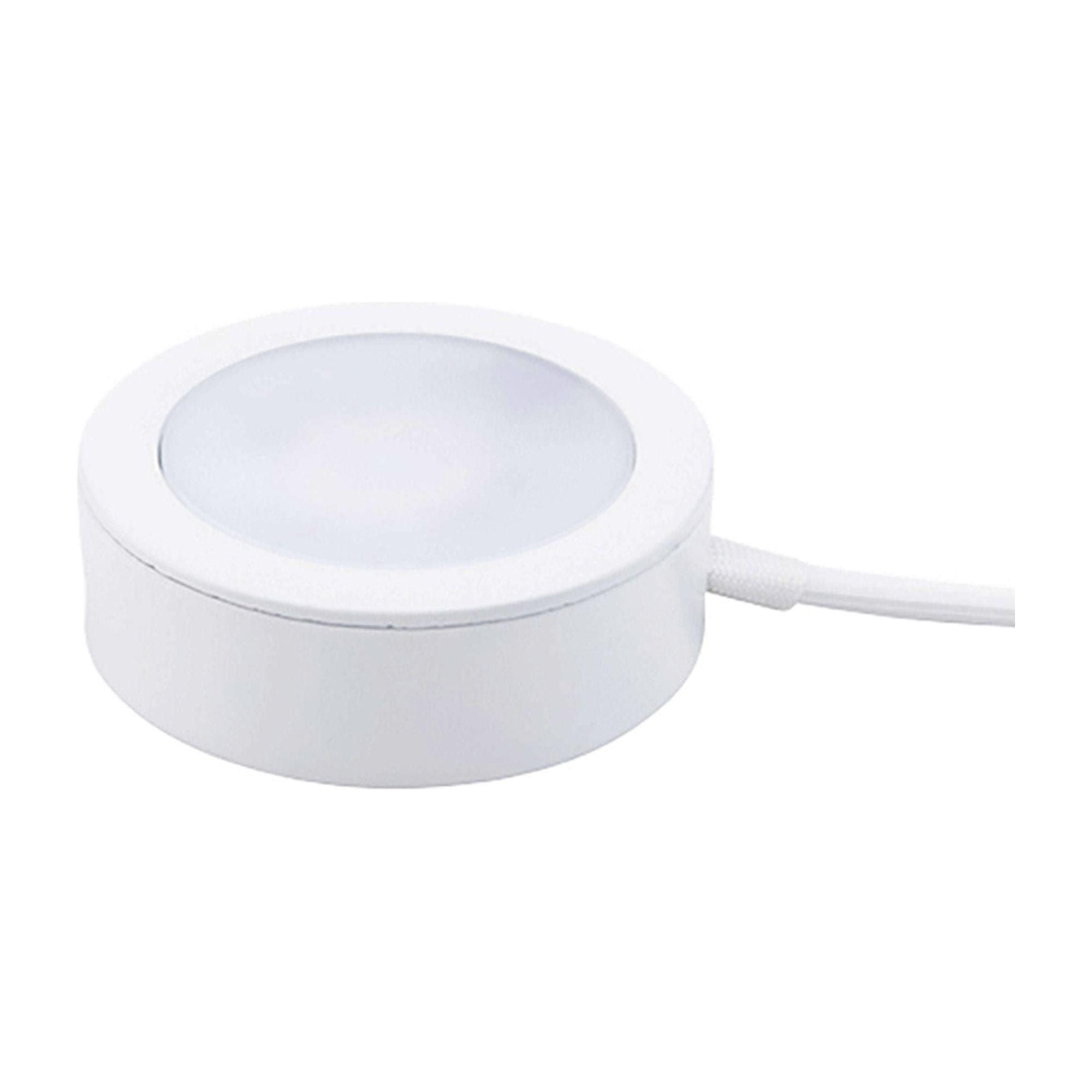 WAC Lighting - Single LED Puck Light with Single 6" Lead Wire and 6ft Power Cord with Roll Switch 3-CCT - Lights Canada