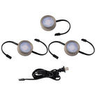 WAC Lighting - Three LED Puck Lights with 2-Double and 1-Single 6" Lead Wire and 6ft Power Cord with Roll Switch 3-CCT - Lights Canada