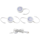 WAC Lighting - Three LED Puck Lights with 2-Double and 1-Single 6" Lead Wire and 6ft Power Cord with Roll Switch 3-CCT - Lights Canada