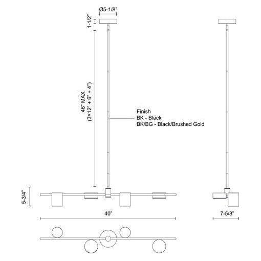Kuzco - Jayden 40" Linear Pendant - Lights Canada