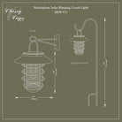Classy Caps - Nottingham Solar Hanging Coach Light - Lights Canada
