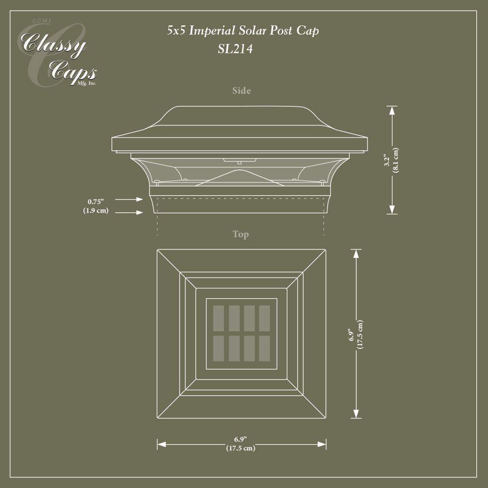 Classy Caps - 5x5 Imperial Solar Post Cap - Lights Canada