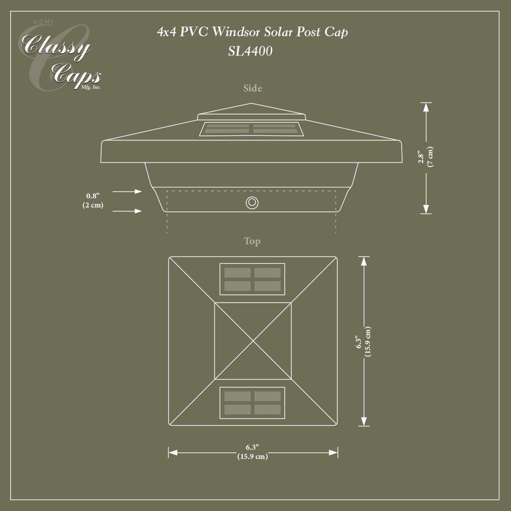 Classy Caps - 4x4 Windsor Solar Post Cap - Lights Canada