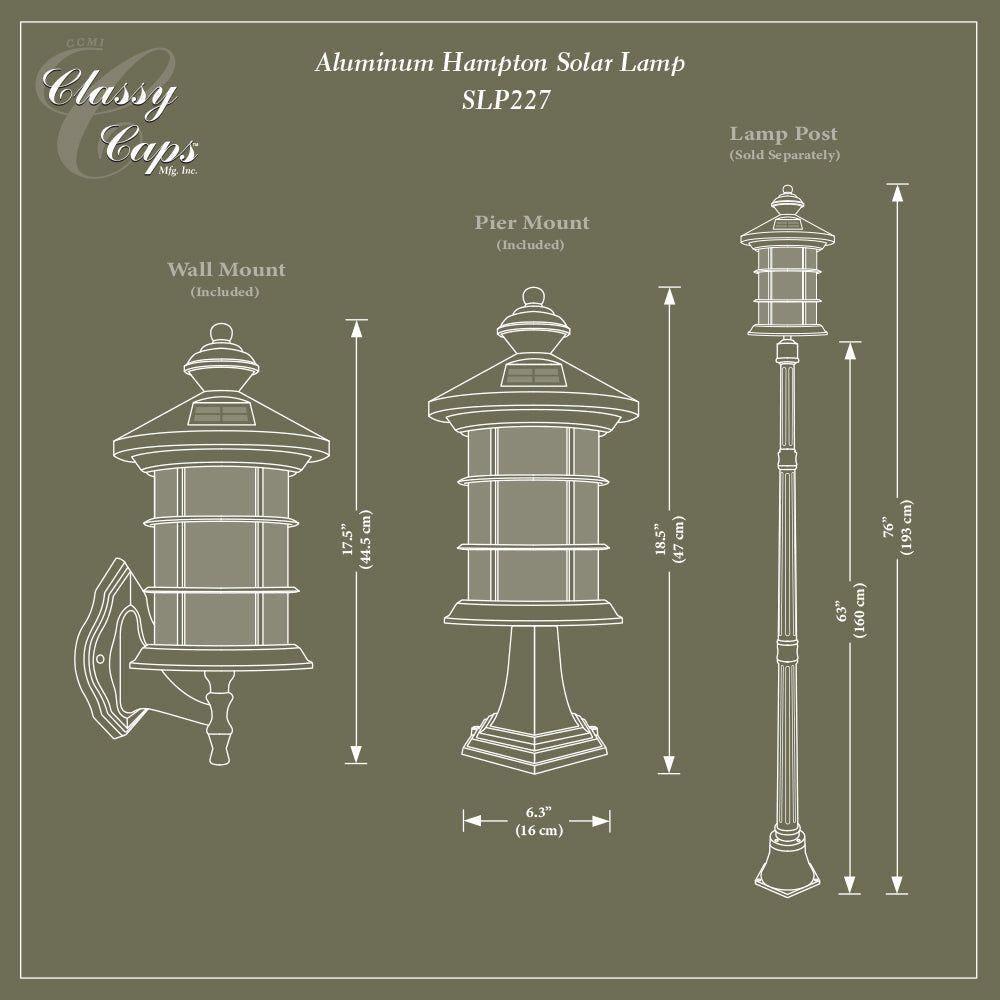 Classy Caps - Hampton Solar Lamp - Lights Canada