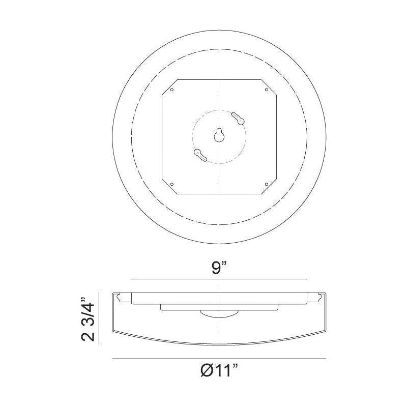 Matteo - Zelle 11" 1-Light Flush Mount - Lights Canada