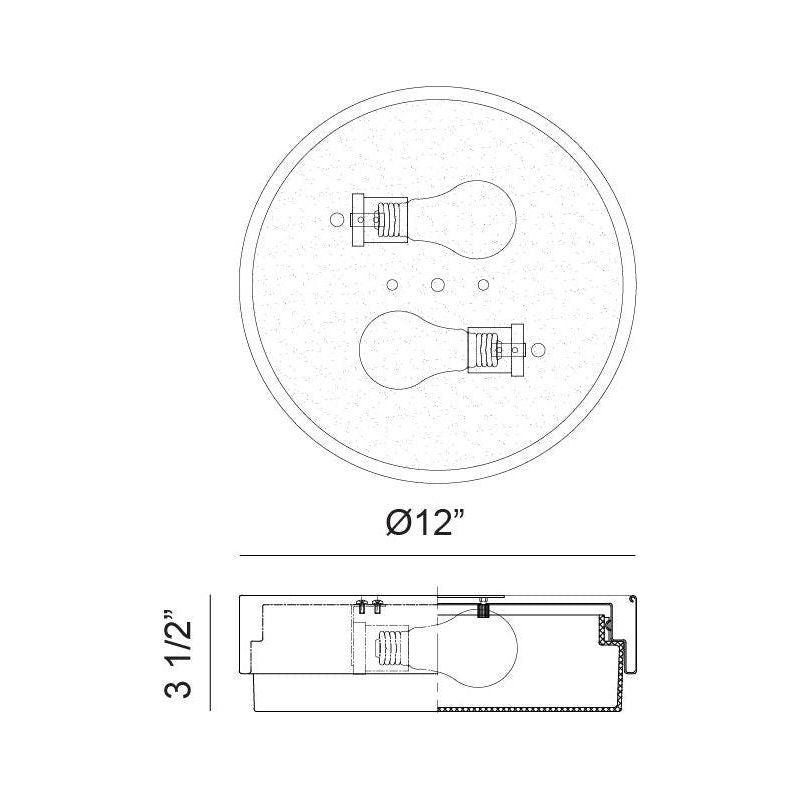 Matteo - Quintz 2-Light Flush Mount - Lights Canada