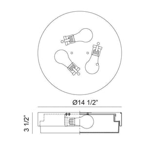 Matteo - Quintz 3-Light Flush Mount - Lights Canada