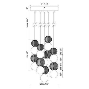 Kuzco - Onyx 5-Light 15" Multi Pendant - Lights Canada