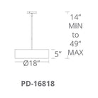 Modern Forms - Metropolis 18" LED Pendant - Lights Canada