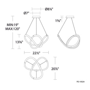 dweLED - Solo 22.5" LED Chandelier - Lights Canada