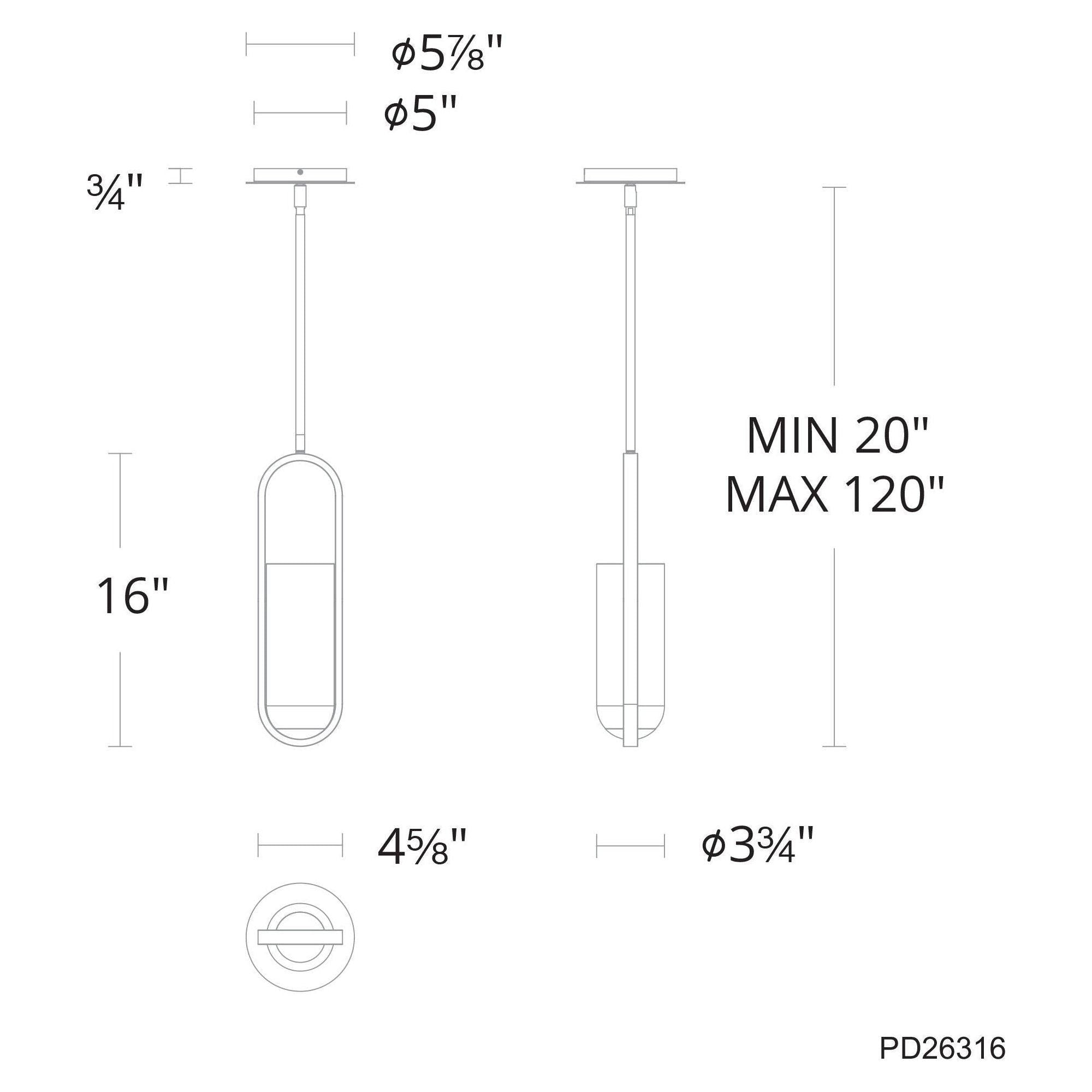 Modern Forms - Rollins 16" LED Mini Pendant - Lights Canada