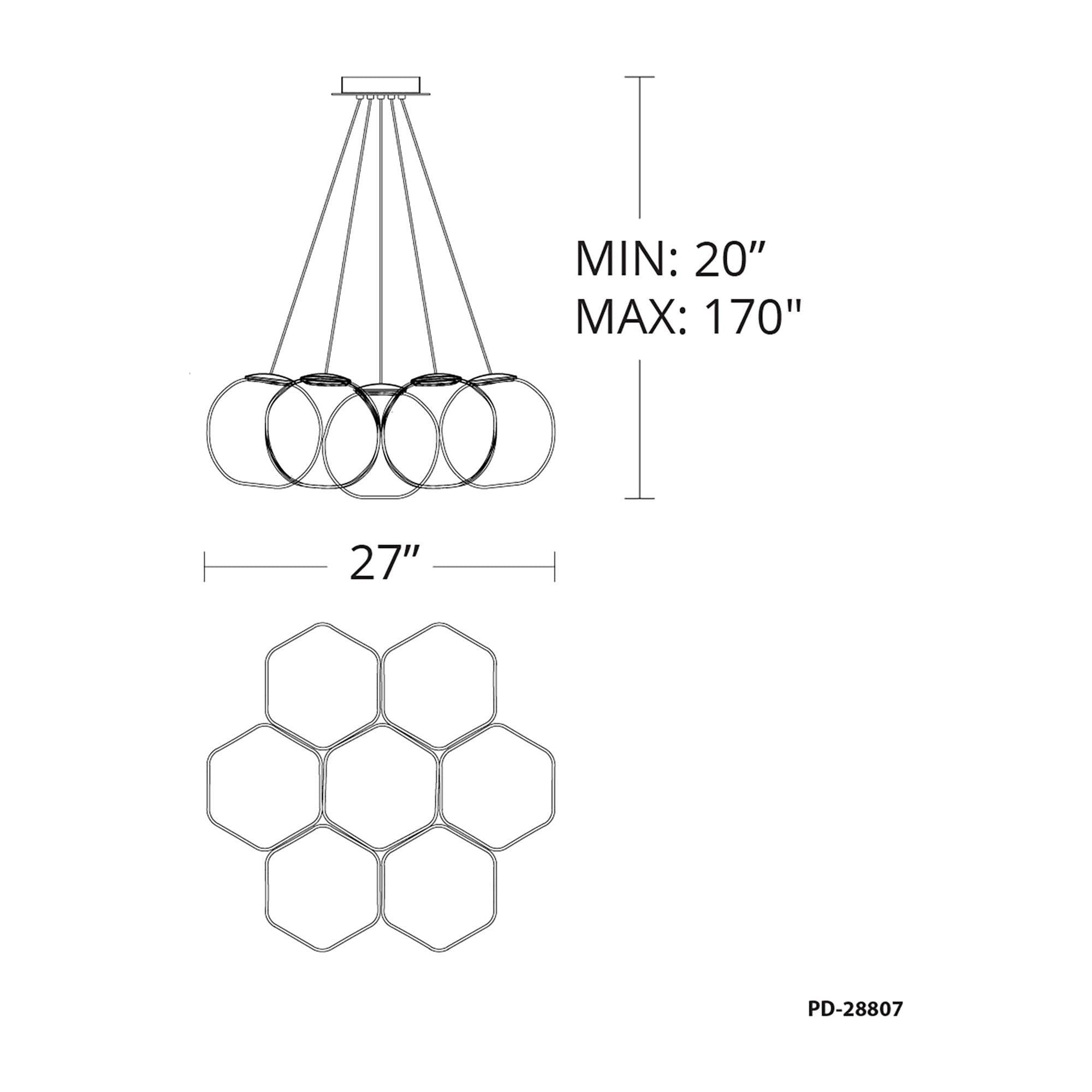 Modern Forms - Cosmic Crystal LED 7 Light Multi-Light Pendant - Lights Canada