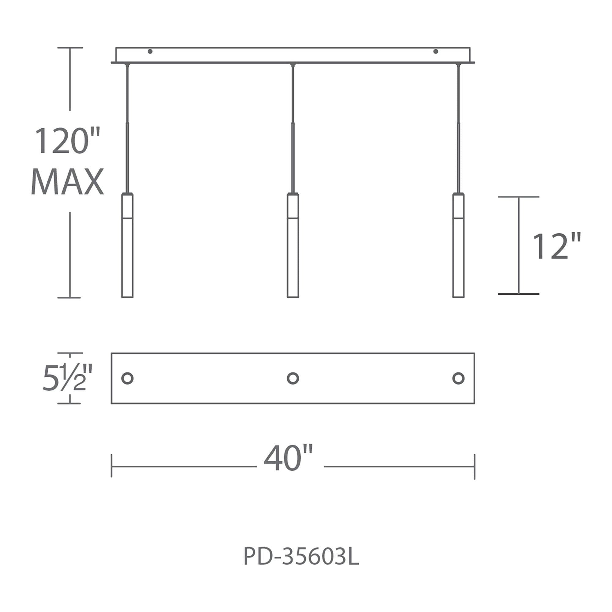 Modern Forms - Magic LED 3 Light Linear Chandelier - Lights Canada