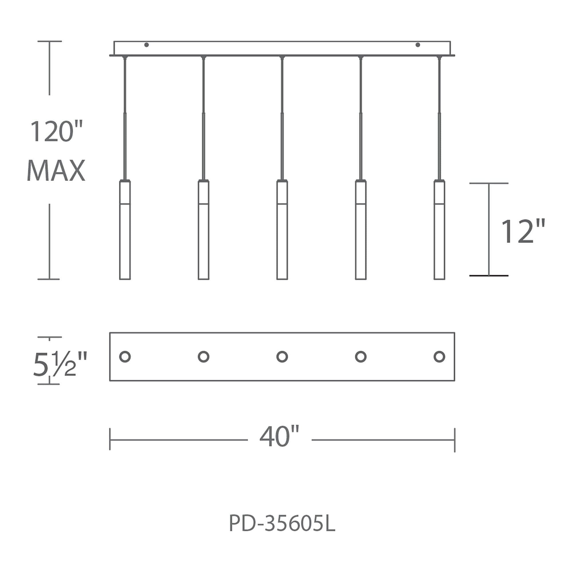 Modern Forms - Magic LED 5 Light Linear Chandelier - Lights Canada