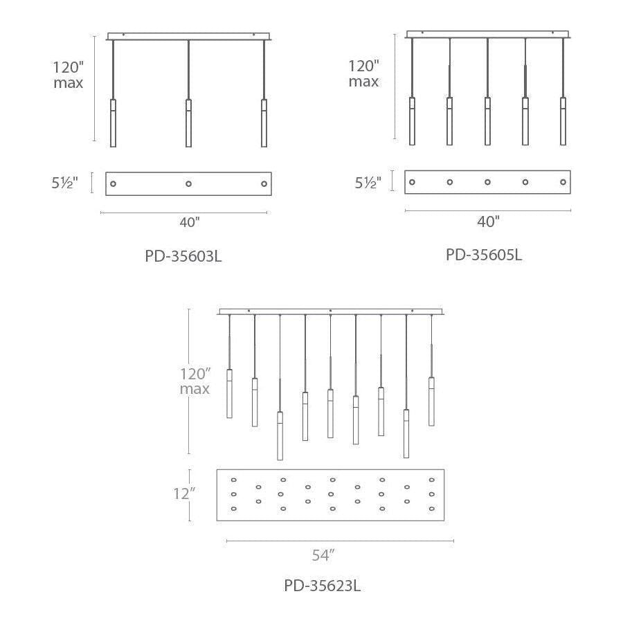 Modern Forms - Magic LED 3 Light Linear Chandelier - Lights Canada