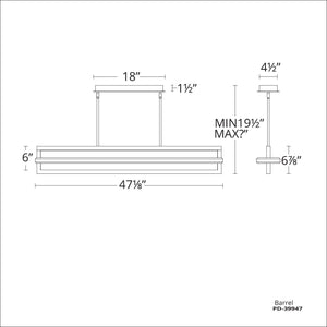 Modern Forms - Atlantis 47" LED Linear Chandelier - Lights Canada