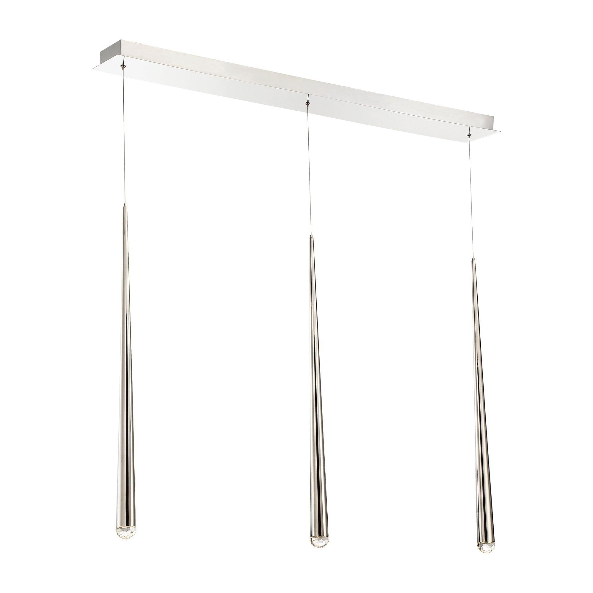 Modern Forms - Cascade LED 3 Light Crystal Linear Chandelier - Lights Canada