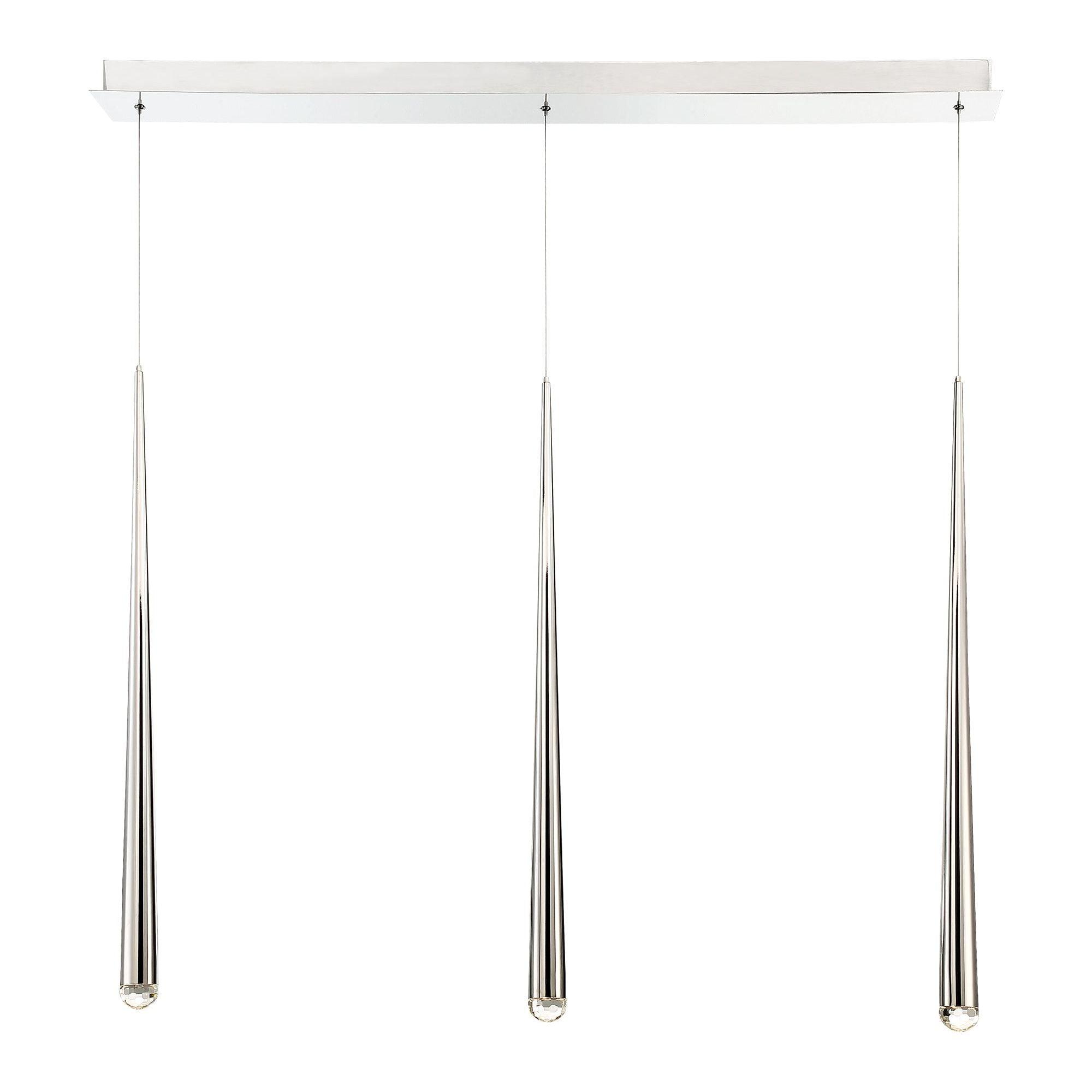 Modern Forms - Cascade LED 3 Light Crystal Linear Chandelier - Lights Canada